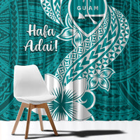 Hafa Adai Guam Window Curtain Polynesian Floral Teal Pattern LT01 - Polynesian Pride