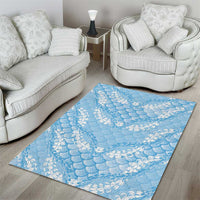 Baby Blue Mermaid Puakenikeni Maile Lei Area Rug