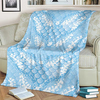 Baby Blue Mermaid Puakenikeni Maile Lei Blanket