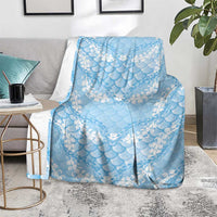 Baby Blue Mermaid Puakenikeni Maile Lei Blanket