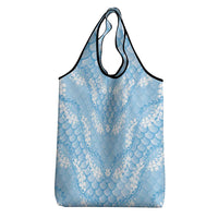 Baby Blue Mermaid Puakenikeni Maile Lei Grocery Bag