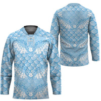 Baby Blue Mermaid Puakenikeni Maile Lei Hockey Jersey