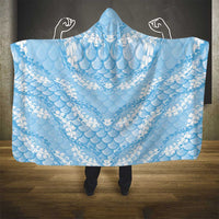 Baby Blue Mermaid Puakenikeni Maile Lei Hooded Blanket