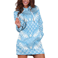Baby Blue Mermaid Puakenikeni Maile Lei Hoodie Dress