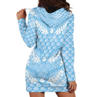 Baby Blue Mermaid Puakenikeni Maile Lei Hoodie Dress