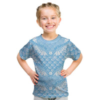 Baby Blue Mermaid Puakenikeni Maile Lei Kid T Shirt