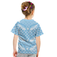 Baby Blue Mermaid Puakenikeni Maile Lei Kid T Shirt