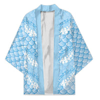 Baby Blue Mermaid Puakenikeni Maile Lei Kimono