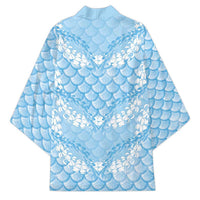 Baby Blue Mermaid Puakenikeni Maile Lei Kimono