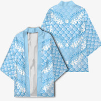 Baby Blue Mermaid Puakenikeni Maile Lei Kimono