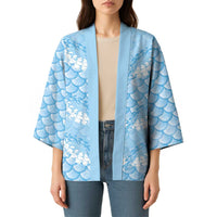 Baby Blue Mermaid Puakenikeni Maile Lei Kimono