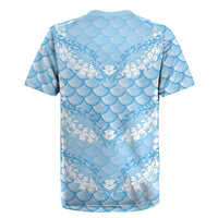 Baby Blue Mermaid Puakenikeni Maile Lei Rugby Jersey