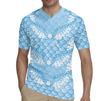 Baby Blue Mermaid Puakenikeni Maile Lei Rugby Jersey