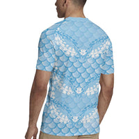 Baby Blue Mermaid Puakenikeni Maile Lei Rugby Jersey