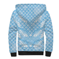 Baby Blue Mermaid Puakenikeni Maile Lei Sherpa Hoodie