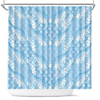 Baby Blue Mermaid Puakenikeni Maile Lei Shower Curtain