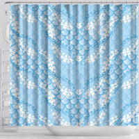 Baby Blue Mermaid Puakenikeni Maile Lei Shower Curtain