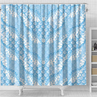 Baby Blue Mermaid Puakenikeni Maile Lei Shower Curtain