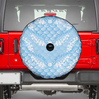 Baby Blue Mermaid Puakenikeni Maile Lei Spare Tire Cover