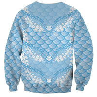 Baby Blue Mermaid Puakenikeni Maile Lei Sweatshirt