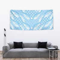 Baby Blue Mermaid Puakenikeni Maile Lei Tapestry