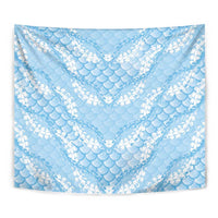 Baby Blue Mermaid Puakenikeni Maile Lei Tapestry