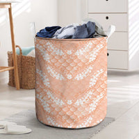 Apricot Mermaid Puakenikeni Maile Lei Laundry Basket