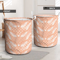 Apricot Mermaid Puakenikeni Maile Lei Laundry Basket