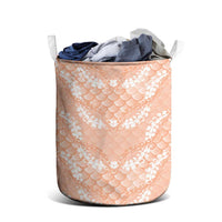 Apricot Mermaid Puakenikeni Maile Lei Laundry Basket