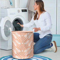 Apricot Mermaid Puakenikeni Maile Lei Laundry Basket