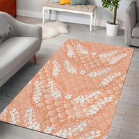 Apricot Mermaid Puakenikeni Maile Lei Area Rug