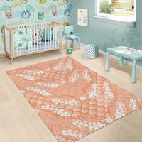 Apricot Mermaid Puakenikeni Maile Lei Area Rug