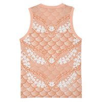 Apricot Mermaid Puakenikeni Maile Lei Basketball Jersey