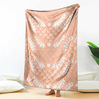 Apricot Mermaid Puakenikeni Maile Lei Blanket