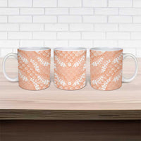 Apricot Mermaid Puakenikeni Maile Lei Ceramic Mug
