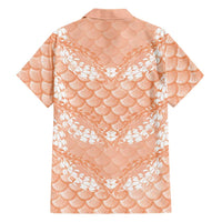 Apricot Mermaid Puakenikeni Maile Lei Family Matching Summer Maxi Dress and Hawaiian Shirt LT01 - Polynesian Pride