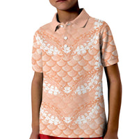 Apricot Mermaid Puakenikeni Maile Lei Kid Polo Shirt