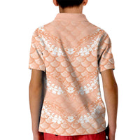Apricot Mermaid Puakenikeni Maile Lei Kid Polo Shirt