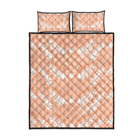 Apricot Mermaid Puakenikeni Maile Lei Quilt Bed Set