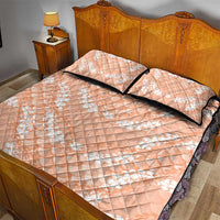 Apricot Mermaid Puakenikeni Maile Lei Quilt Bed Set