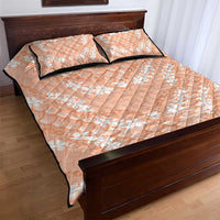 Apricot Mermaid Puakenikeni Maile Lei Quilt Bed Set