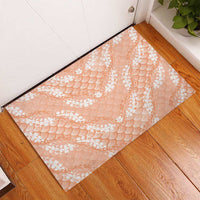 Apricot Mermaid Puakenikeni Maile Lei Rubber Doormat
