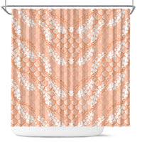 Apricot Mermaid Puakenikeni Maile Lei Shower Curtain