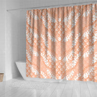 Apricot Mermaid Puakenikeni Maile Lei Shower Curtain