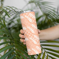 Apricot Mermaid Puakenikeni Maile Lei Skinny Tumbler