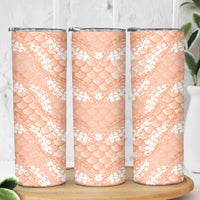 Apricot Mermaid Puakenikeni Maile Lei Skinny Tumbler