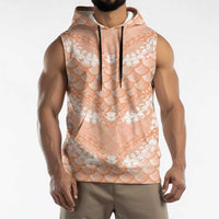 Apricot Mermaid Puakenikeni Maile Lei Sleeveless Hoodie