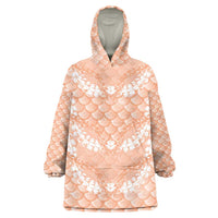 Apricot Mermaid Puakenikeni Maile Lei Wearable Blanket Hoodie