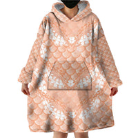 Apricot Mermaid Puakenikeni Maile Lei Wearable Blanket Hoodie