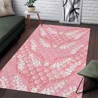Soft Pink Mermaid Puakenikeni Maile Lei Area Rug